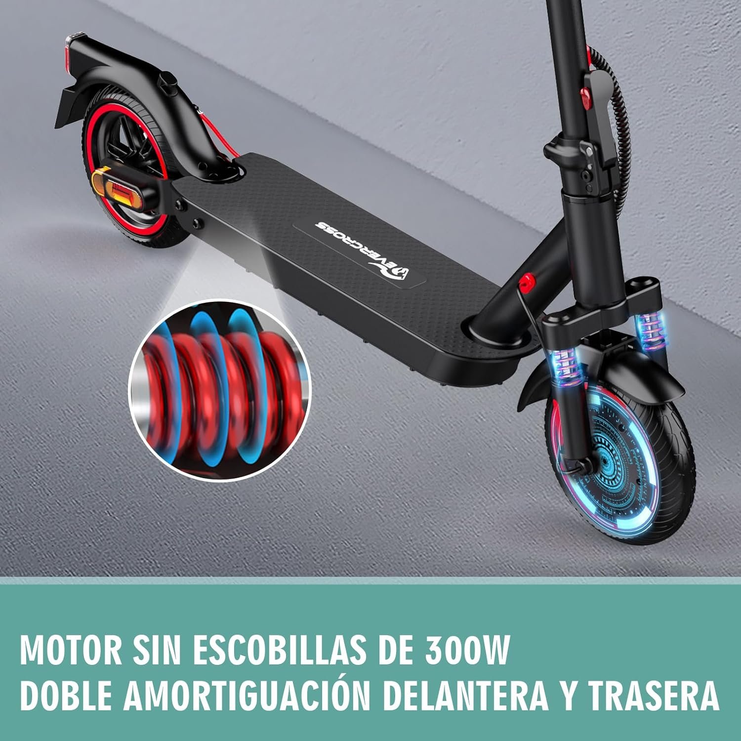 Tragbarer Elektroroller für Erwachsene – 630W Motor, bis zu 16 MPH, 18 Meilen Reichweite, 8,5″ Vollgummireifen, klappbar, LCD-Display, App-Steuerung, Dual-Scheibenbremsen - Imagen 6