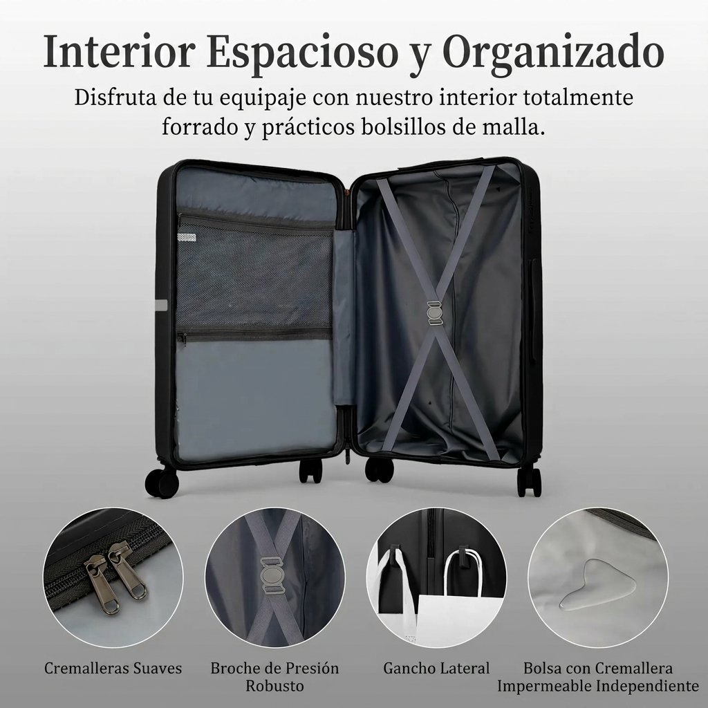 Set de 4 maletas expandibles AAIVV, juego de maletas de viaje de ABS con ruedas dobles giratorias, cerradura TSA, carcasa rígida resistente, tamaños 13/20/26/28 pulgadas, ideal como regalo para la vuelta al cole. - Image 2