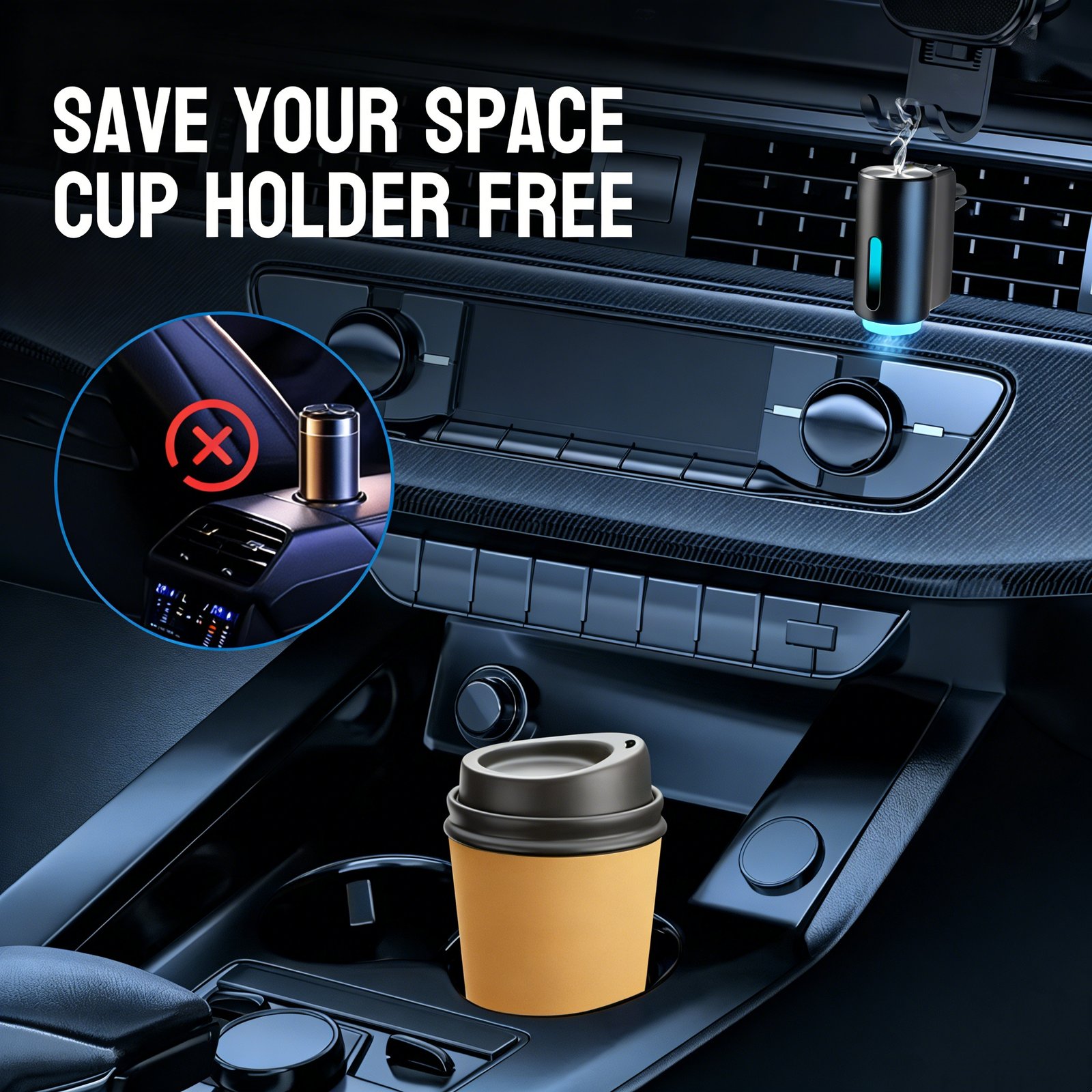 Shonoppy Auto Lufterfrischer Diffuser - 20 Flaschen Natürlicher Duft, Wiederaufladbarer Auto Aroma Diffuser mit Drei Einstellbaren Duftstufen, Auto Innenraum Zubehör Geschenke - Image 5
